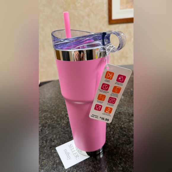 SPRING 2024 “DUNKIN” 32oz Insulated Stainless Steel Tumbler - LIGHT PINK - Picture 3 of 3